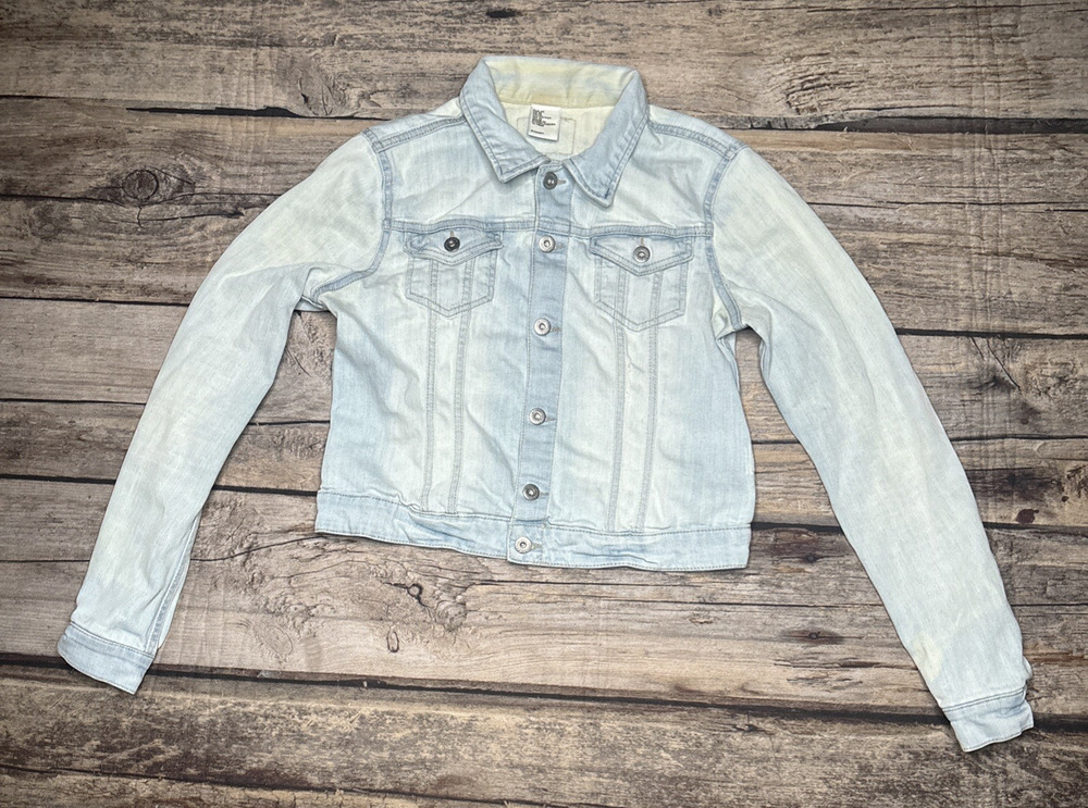 H&M Women's Denim Jacket US:Size10 Light Blue Jean Button Front